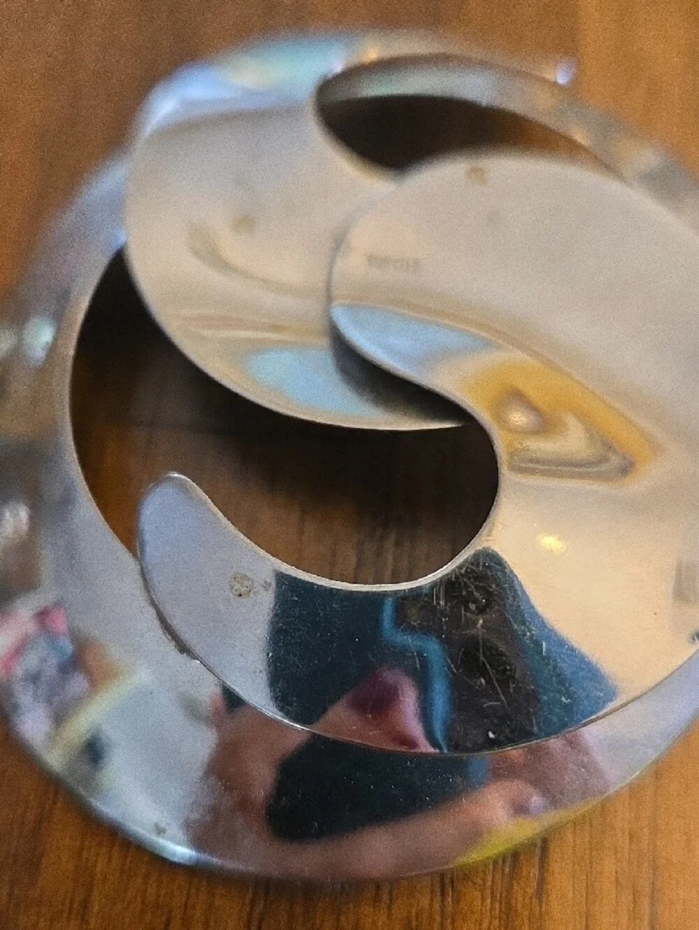 Modern Swirl Chrome Brooch